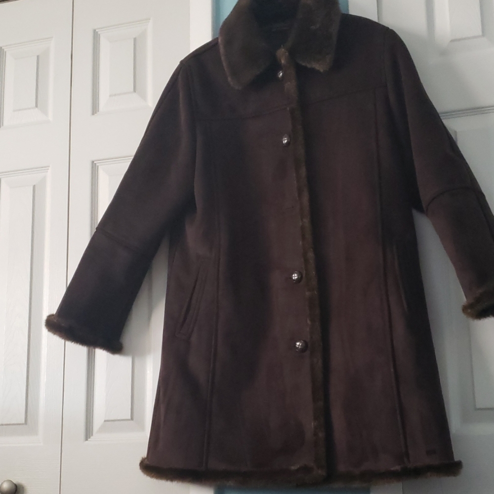 Womens faux fur/suede Dress coat